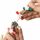 Decor Xmas Ornament Paper Clamp Christmas Woody Clips Card Holder Photo Pegs