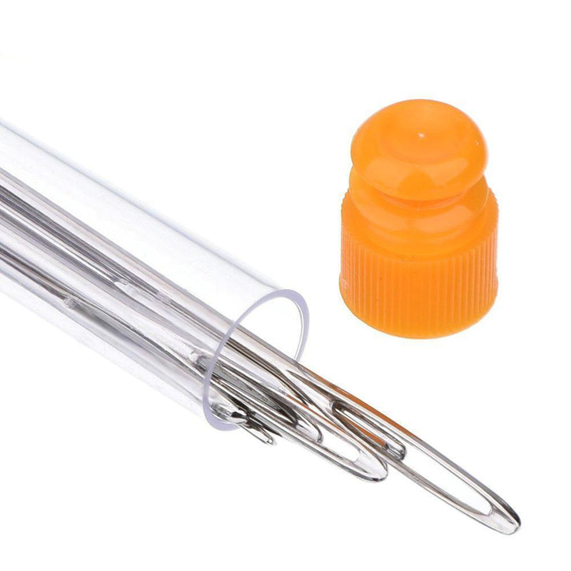 9pcs Large Eye Metal Needles Cross Stitch Knitting Crochet Hook Set Kit Newly