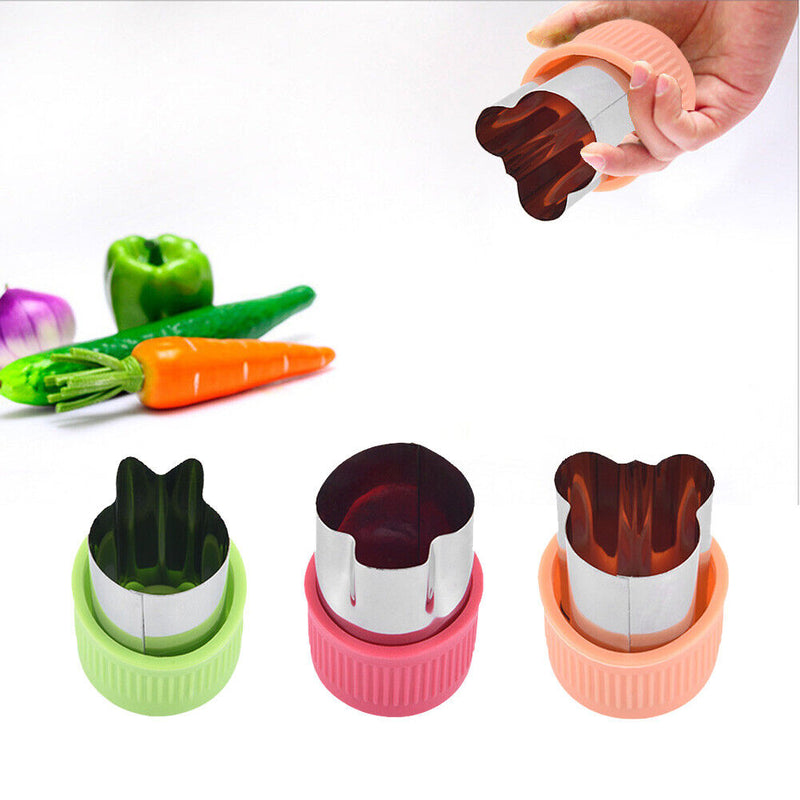3pcs Star Heart Rabbit Shape Vegetables Cutter Cooking Baking Molds (A) Newly