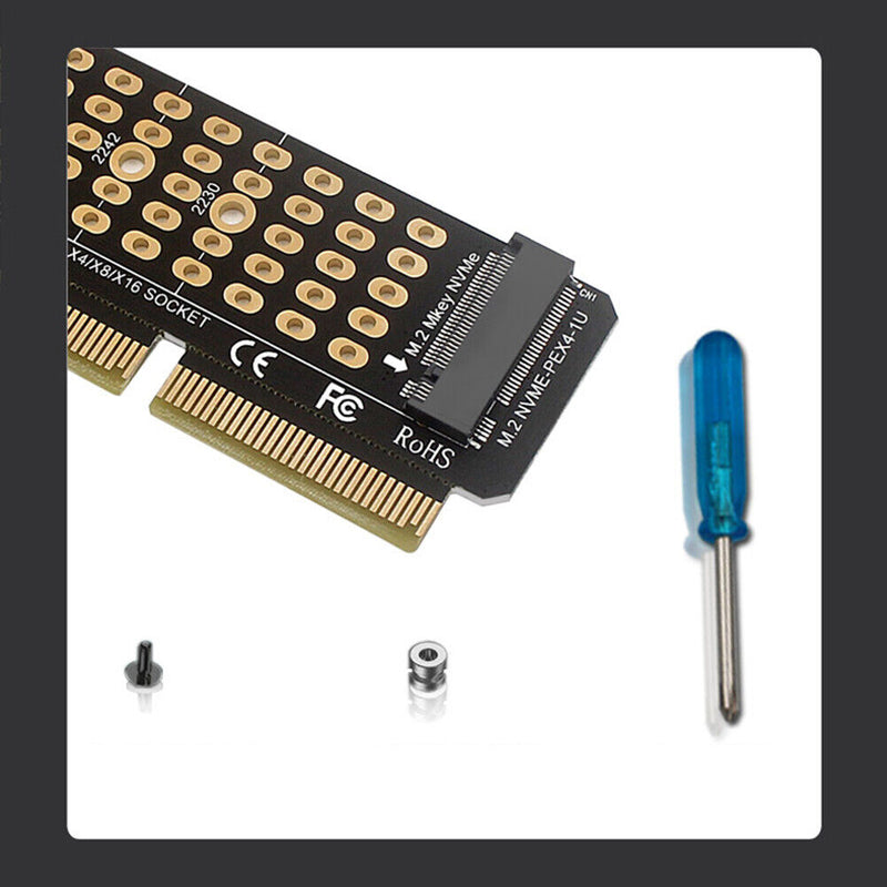 SSD M.2 NVME to PCI-E 4.0 X4 Riser Card PCI-Express X4/X8/X16 M Key Adapter