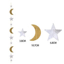 Hanging Moon Stars Eid Mubarak Decor Event Party Ramadan Banner Kareem Ornament