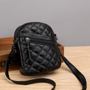 Casual Solid Soft PU Clutches Lattice Zipper Women Shoulder Totes Messenger Bags
