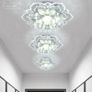 Modern LED Flower Crystal Ceiling Chandelier 9W Lamp Home Decor (White) Newly