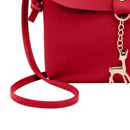 Simple PU Women Casual Shoulder Bags Pure Messenger Phone Handbag/Red