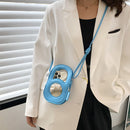 8 Word Hollow Shoulder Bags Fashion Women PU Messenger Bag Phone Wallet Purse