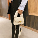 Women Plush Handle PU Crossbody Bag Simple Solid Small Shoulder Party Coin Purse