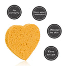 Heart Shaped Wood Pulp Cotton Face Cleansing Sponge Cosmetic Puff (Yellow)