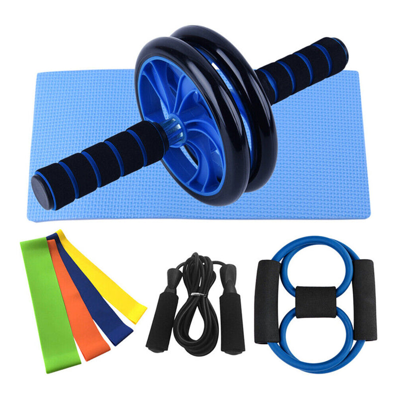 8pcs Fitness Equipment Set From Roller Wheel Resistance Bands Jump Jump Rope