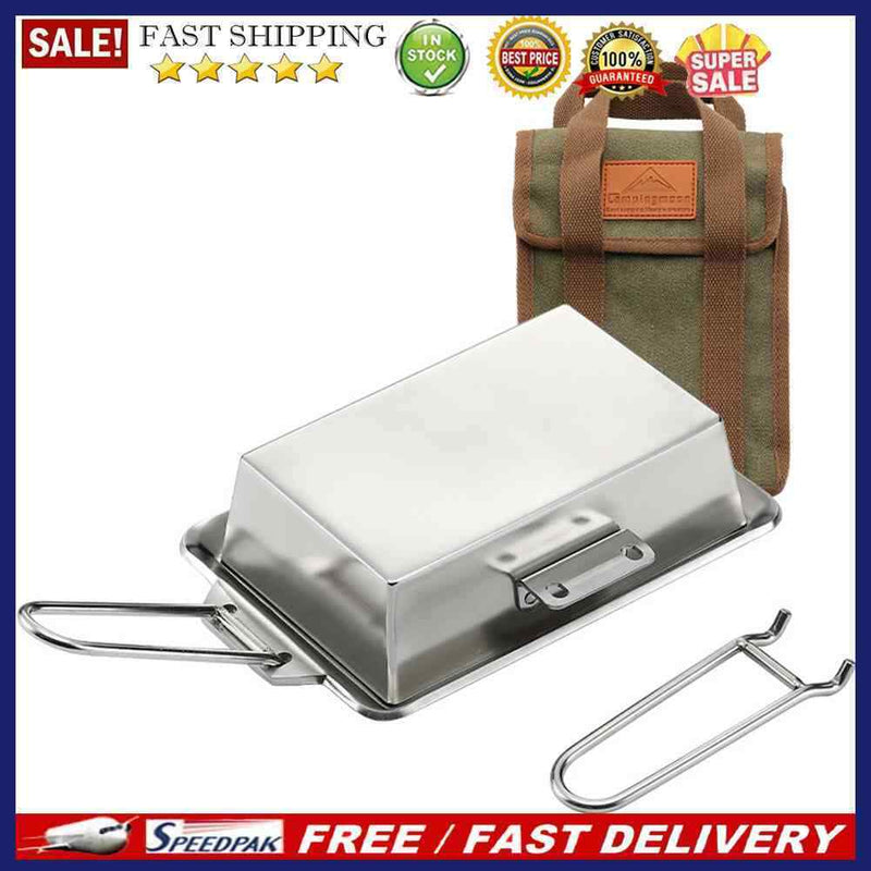 Thickened Folding Frying Pan Cooking Pot for Outdoor Camping Picnic BBQ Cookware