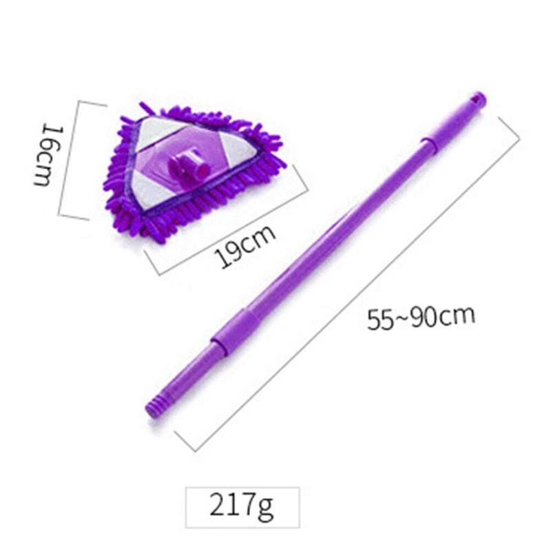 Retractable Kitchen Floors Cleaning Triangle Mop for Glass Wall (Purple) Newly