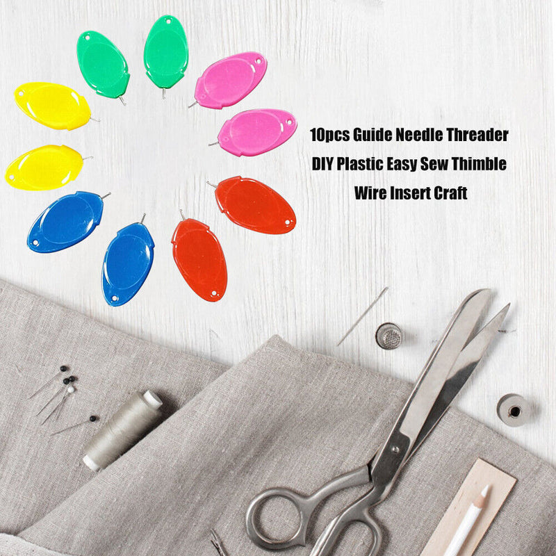 Colorful Guide Needle Threader DIY Needle Threader Random Color (10pcs) Newly