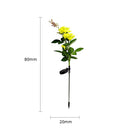 IP65 Waterproof Solar Powered 3 LED Rose Light Garden Ground Lamp (Yellow) Newly