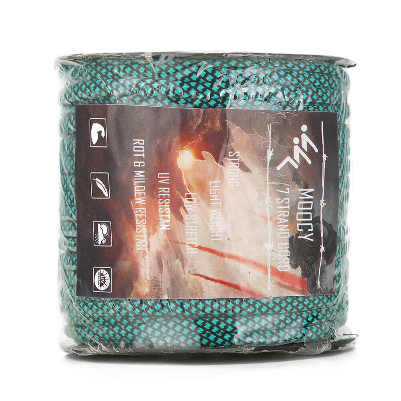 164ft 7-Strand Paracord Parachute Cord Tent Rope for Hiking Camping (Blue) Newly