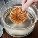 #A 6pcs Round Rattan Insulated Coasters Set Kitchen Table Bowl Drink Cup Mats