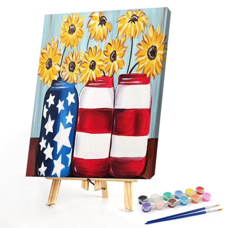 40x50cm Bottle of Flower Frameless Picture Oil Paint By Numbers Painted Picture