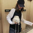 Woolen Canvas Messenger Shoulder Bag Ethnic Retro Woven Bucket Tassel Purses