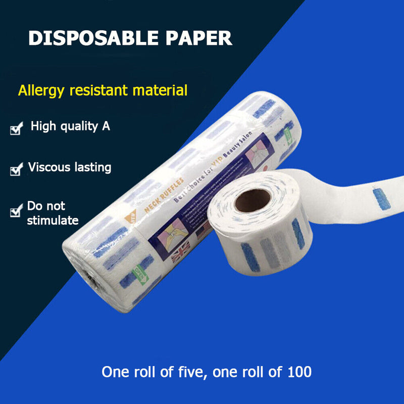 5 Rollers Neck Covering Papers Disposable Hair Cutting Ruffle Collar Wraps