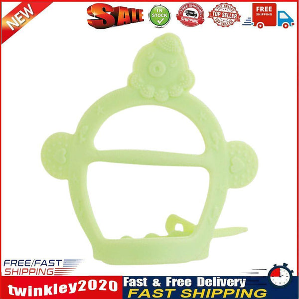 Silicone Baby Teether Anti-eating Chewing Molar Stick Green Wristband (C) Newly