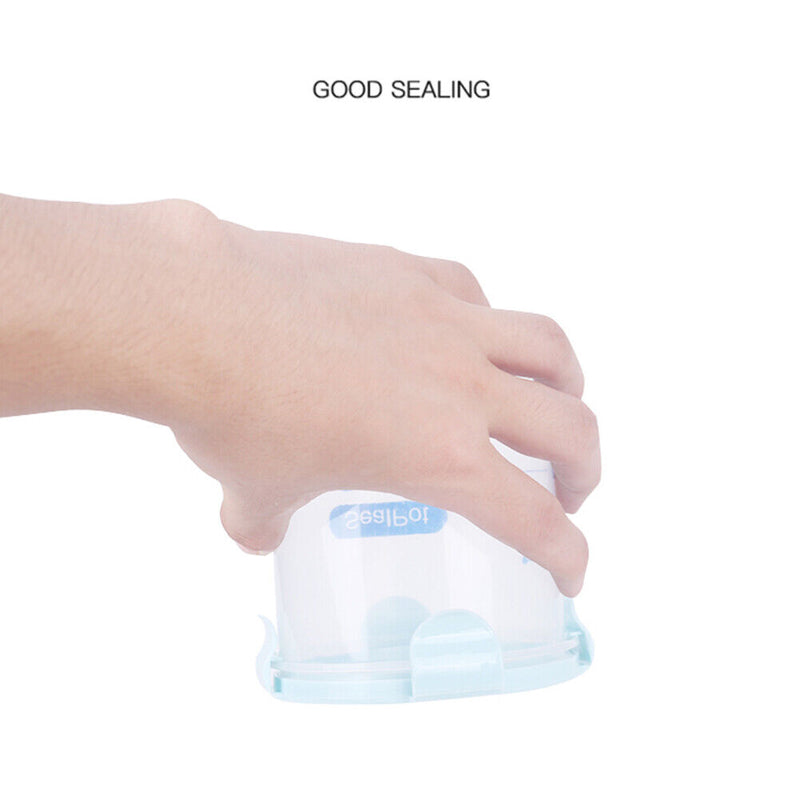 Plastic Food Buckled Jar Kitchen Clear Sealed Storage Box with Lid (600ml) Newly