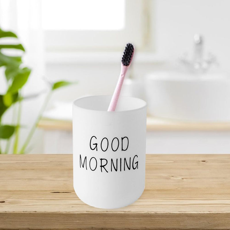 Lightweight Good Morning Portable Bathroom Washing Travel Toothpaste Holder Cup