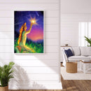 5D DIY diamond painting full circle diamond girl and light (w734)