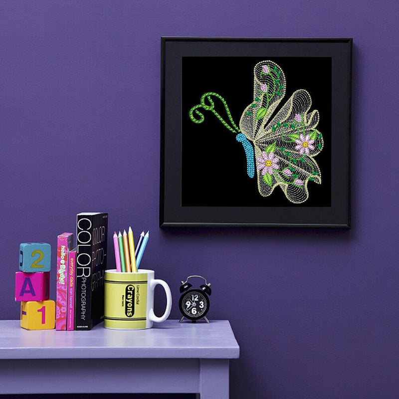 5D Diamond Painting Kit Butterfly Partial Special Shape Drill DIY (KA401)