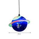Planet Pendant Light Earth Ball Space Living Room Decor Hanging Lamp (A)