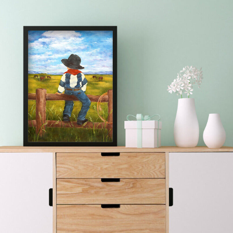 5D Diamond Painting DIY Cowboy Kid Full Round Drill Rhinestone Kit