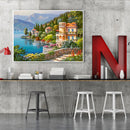 Hand Painted Oil Paint by Numbers DIY Downtown Scene Drawing Wall Decoration Kit