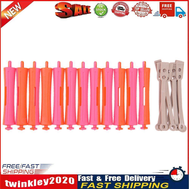 12pcs Perm Bar Rubber Band Hair Curler Hairdressing Tool(Random Color/6
