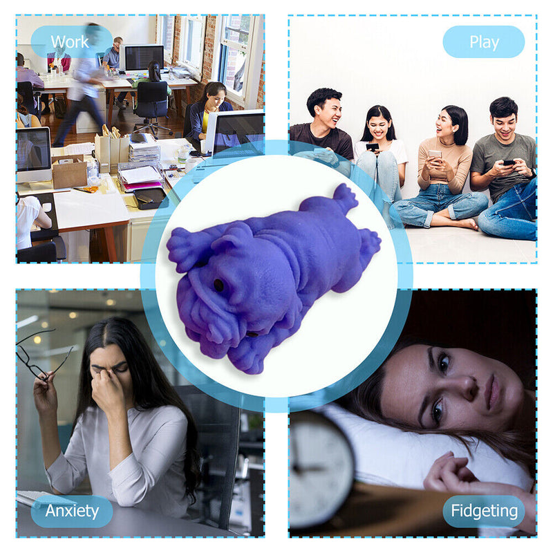 Simulation Soft Dogs Squeeze Ball Puzzle Anti Stress Artifact (Blue Dog)