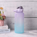 2000ml Water Bottle with Time Marker for Outdoor Sports Drink Cup (Purple)