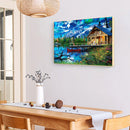 5D DIY Riverside House Full Round Diamond Painting Mosaic Picture Rhinestone