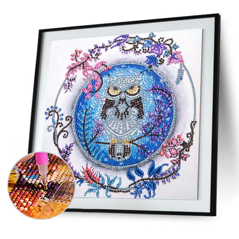 30x30cm 5D DIY Partial Special Shaped Drill Diamond Painting Owl for Ornament