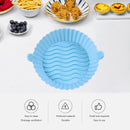 Silicone Air Fryer Liner Non-Stick Fryer Basket Steamers Oil Mat (Blue) Newly
