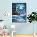 11CT Stamped Seaside Lighthouse Print Kits Cross Stitch Embroidery (M0071) Newly