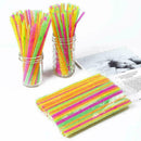100 Pieces Colorful Jumbo Straws Straw Milkshake Smoothie N4J4 Drinks T7N0