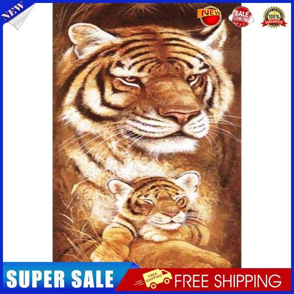 Tiger Family Oil Paint By Numbers Kits Canvas Picture Wall Art DIY (B741)