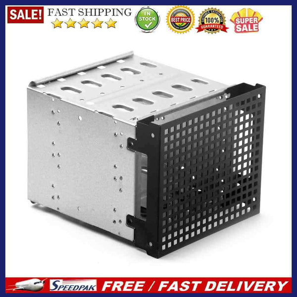 DIY Hard Drive Cage Rack 5.25 inch to 5x 3.5inch Bracket with 12cm Fan Space