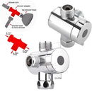 Bathroom Shower Head Diverter Three Way Valve ABS Plastic 1/2 Inch T-adapter