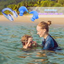 Soft Silicone Swimming Earplugs Nose Clip Set Soundproof Ear Plugs (Blue) Newly