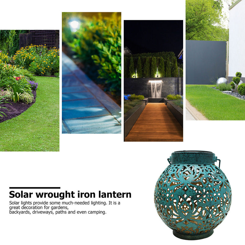 Solar Hanging Lantern for Outside, Waterproof, LED Light Lamp, Retro Decorative