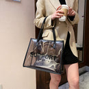 Women Large Handbag Underarm Bag Fashion Jelly Clear Tote Clutch Composite Bags