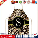 Leopard S Printed Linen Apron Waterproof Kitchen Cooking Bibs (82X68CM)