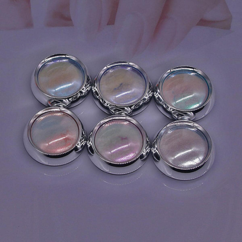 6 Colors Nail Powder Holographic Aurora Nail Glitter Rainbow Nail Pigment Dust~