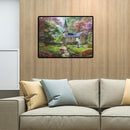 Round Diamond Painting Embroidery Picture Castle House Needlework Home Mosaic