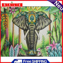 Elephant Acrylic Oil Paint By Numbers Canvas Drawing DIY Hand Painted Wall Art