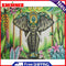 Elephant Acrylic Oil Paint By Numbers Canvas Drawing DIY Hand Painted Wall Art