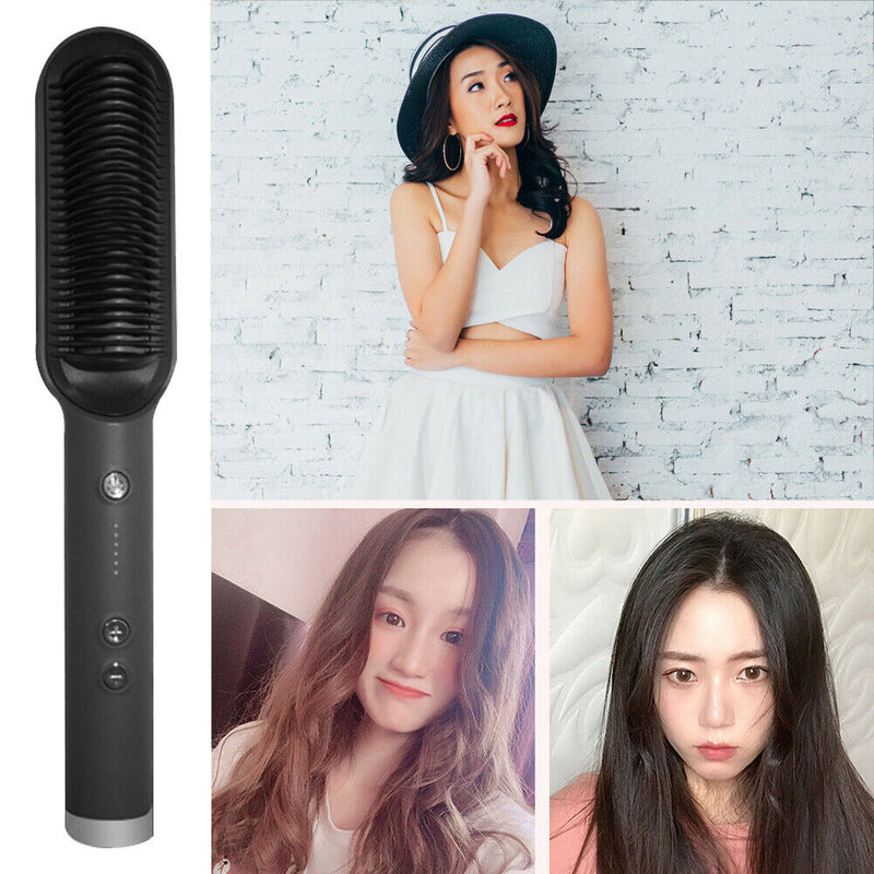 Hot Air Comb Setting Styling Straight Plate Splint Hair Dryer Bangs Curling Rod