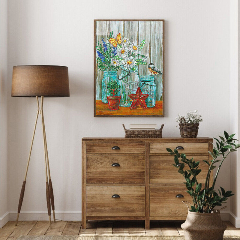 Partial Special Shape Drill Drawing Picture Flower Diamond Painting Room Decor